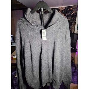 Club Room Men‎ Deep Black Cowl Neck Sweater 3XL